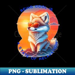 Being Cool Wolf - PNG Transparent Digital Download File for Sublimation - Bold & Eye-catching