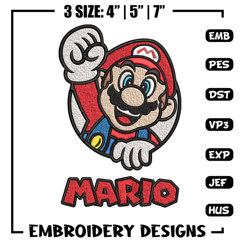 Mario Embroidery design, The Super Mario Bros Embroidery, Embroidery File, logo design, logo shirt, Digital download..jpg