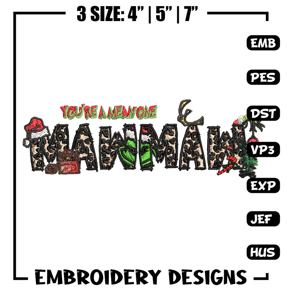 Maw Maw Ginch Christmas Embroidery design, Grinch Christmas Embroidery, Grinch design, Embroidery file, Digital download.jpg