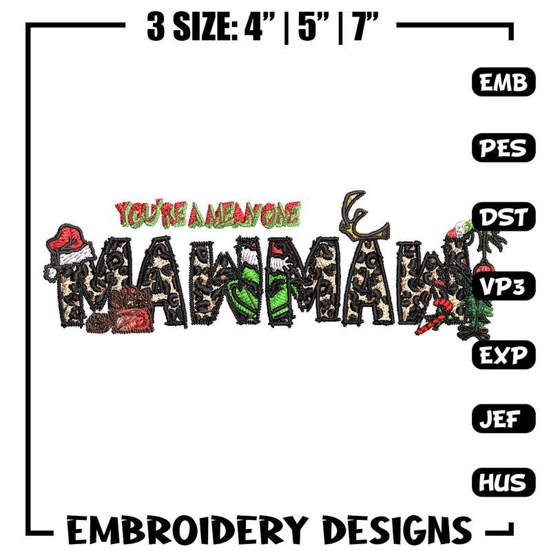 Maw Maw Ginch Christmas Embroidery design, Grinch Christmas Embroidery, Grinch design, Embroidery file, Digital download.jpg