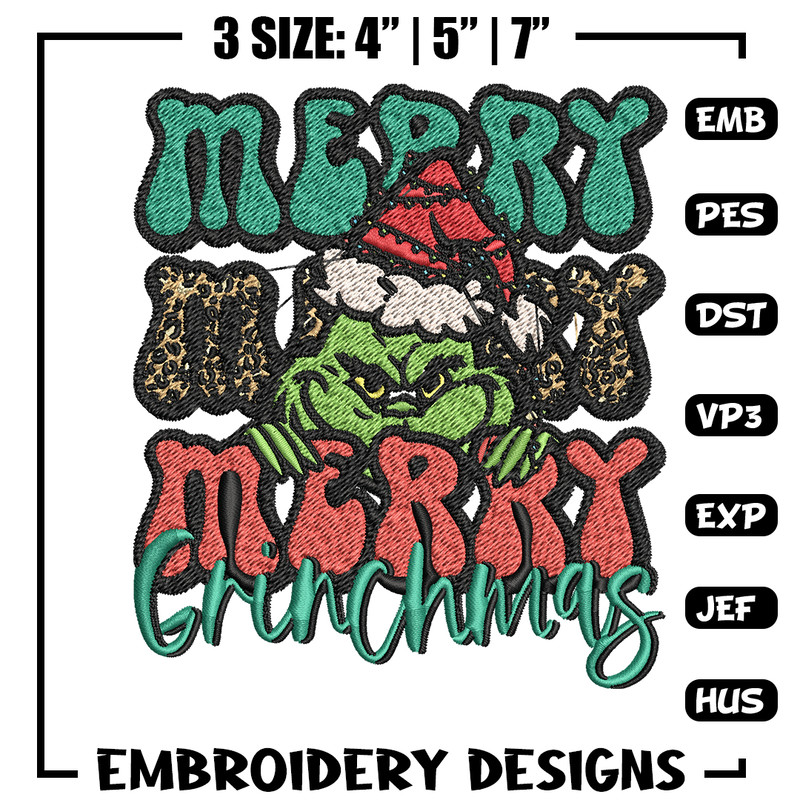 Merry Christmas Grinch Embroidery design, Grinch christmas Embroidery, Embroidery File, logo design, Instant download..jpg
