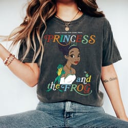 disney princess and the frog tiana and frog naveen portrait tshirt, disneyland vacation trip gift shirt, disneyland holi
