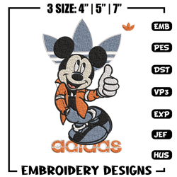 Mickey adidas Embroidery Design, Adidas Embroidery, Brand Embroidery, Embroidery File, Logo shirt, Digital download