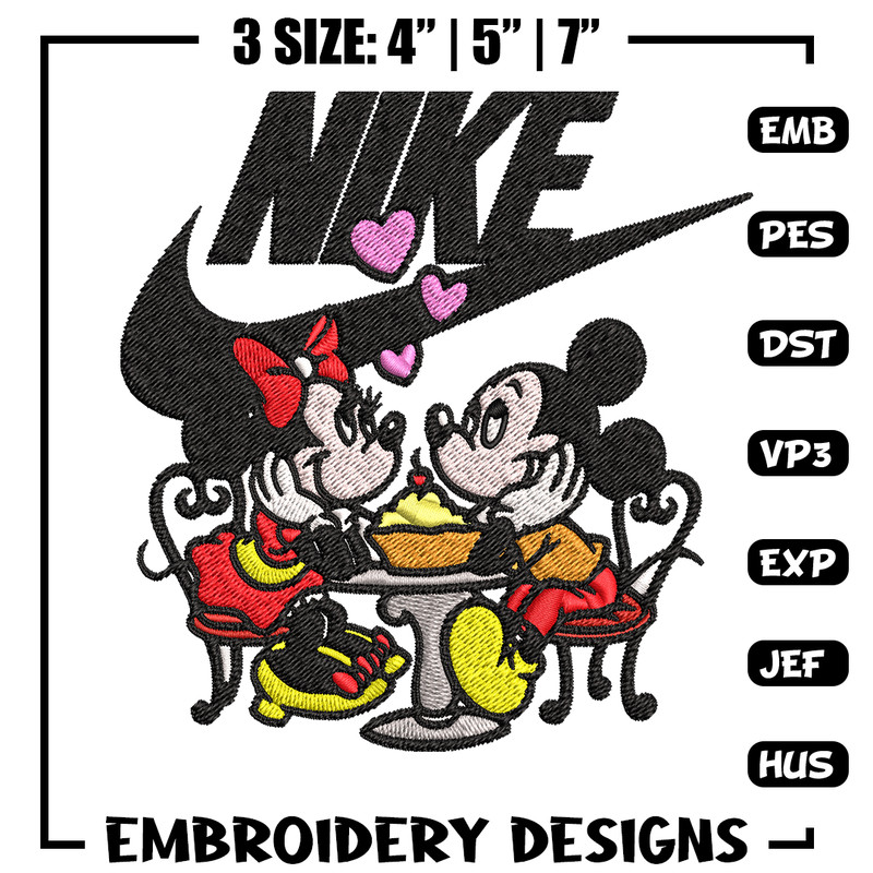 Mickey and Minnie mouse Nike Embroidery design, Disney Embroidery, Nike design, Embroidery file, Instant download..jpg