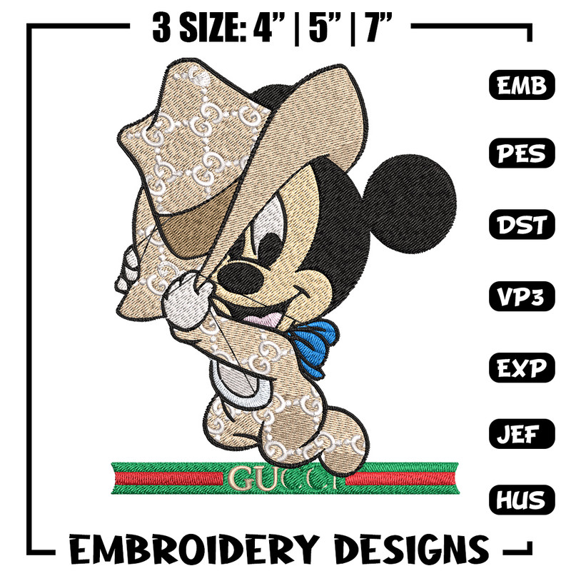 Mickey baby Embroidery Design, Gucci Embroidery, Embroidery File, Logo shirt, Sport Embroidery, Digital download.jpg