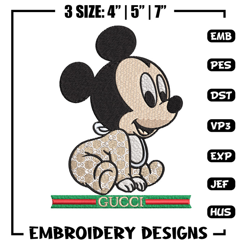 Mickey baby gucci Embroidery Design, Gucci Embroidery, Embroidery File, Logo shirt, Sport Embroidery, Digital download.jpg