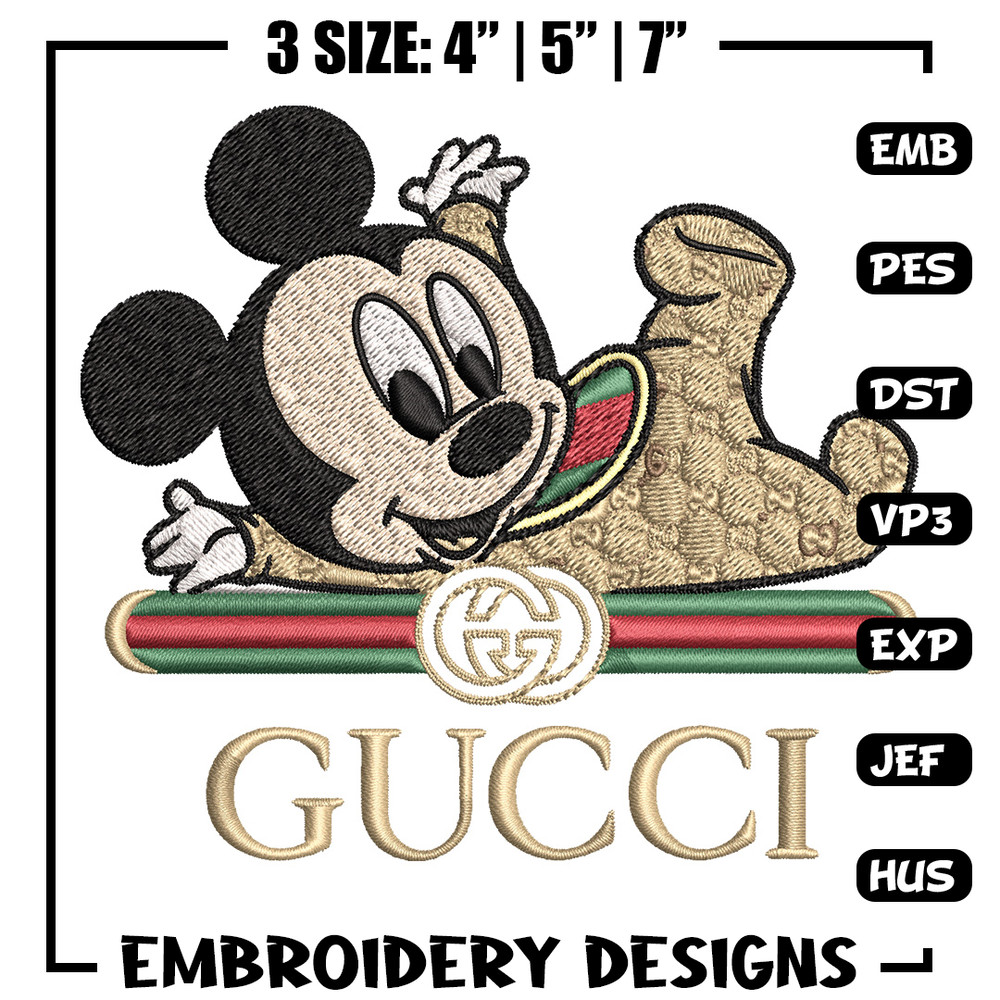 Mickey baby gucci Embroidery Design,Gucci Embroidery, Embroidery File, Logo shirt, Sport Embroidery, Digital download.jpg