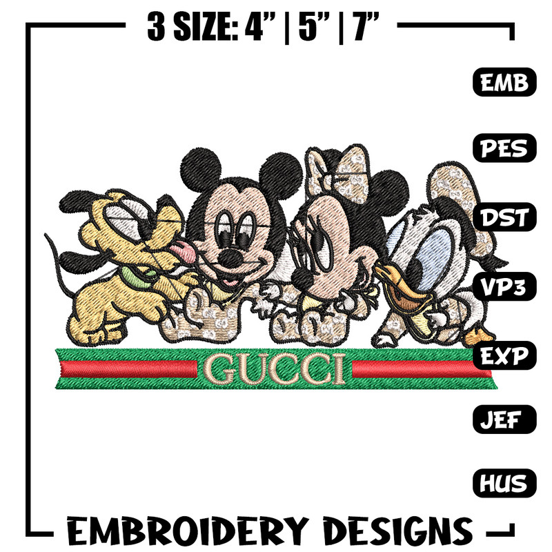 Mickey friends Embroidery Design, Gucci Embroidery, Embroidery File, Logo shirt, Sport Embroidery, Digital download.jpg