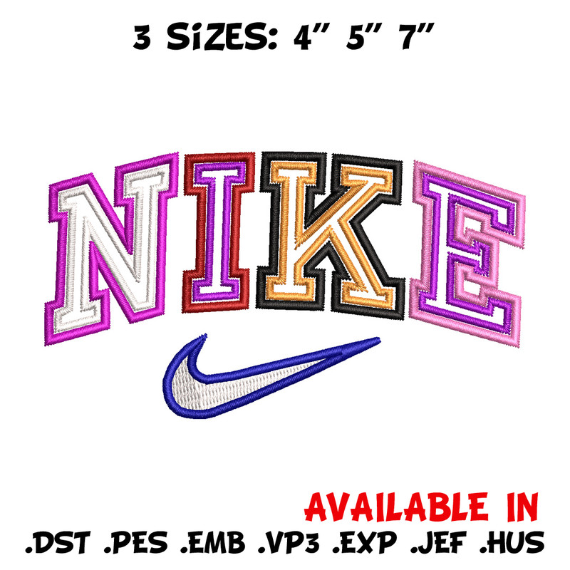 Nike color embroidery design, Nike embroidery, Nike design, Embroidery shirt, Embroidery file,Digital download.jpg