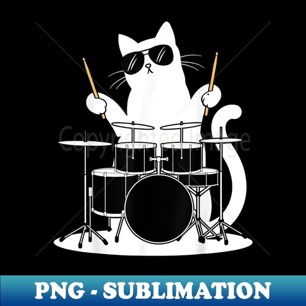 QU-20231118-12099_Funny Cat Tshirt Cat Drummer Tee Funny Cat Drumkit 1583.jpg