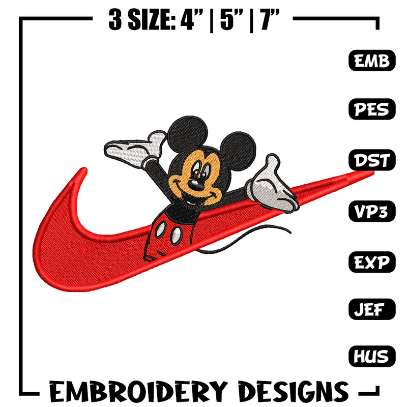Mickey mouse Nike embroidery design, Disney embroidery, Nike design, cartoon design, cartoon shirt, Digital download.jpg