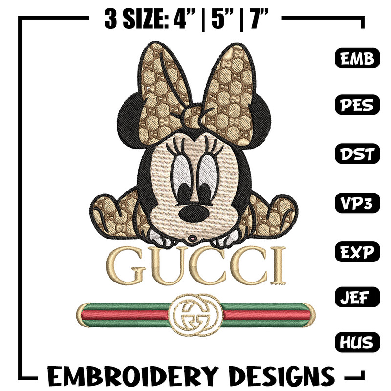 Minnie baby gucci Embroidery Design,Gucci Embroidery, Embroidery File, Logo shirt, Sport Embroidery, Digital download.jpg