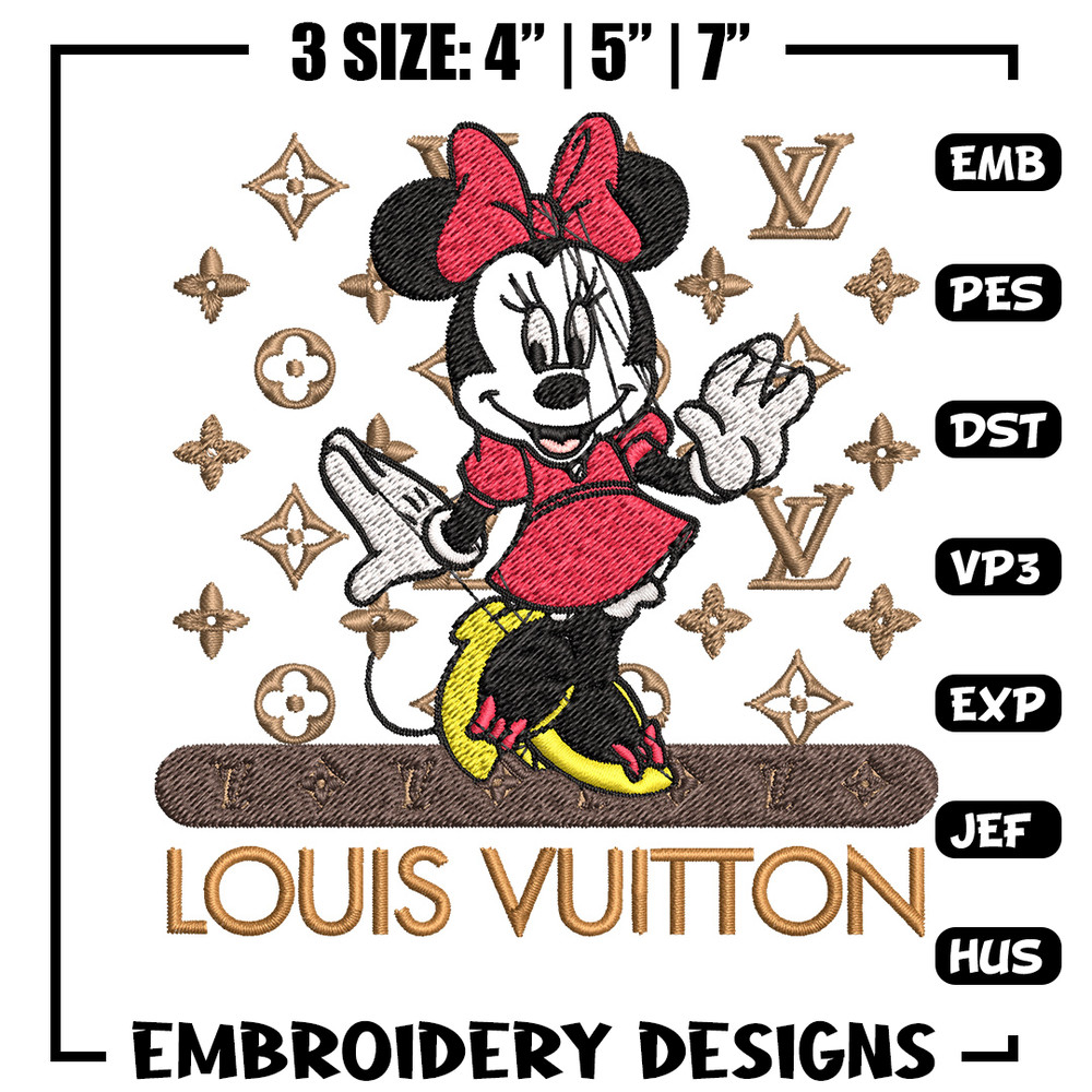 Minnie logo lv Embroidery Design, Lv Embroidery, Embroidery File, Brand Embroidery, Logo shirt, Digital download.jpg