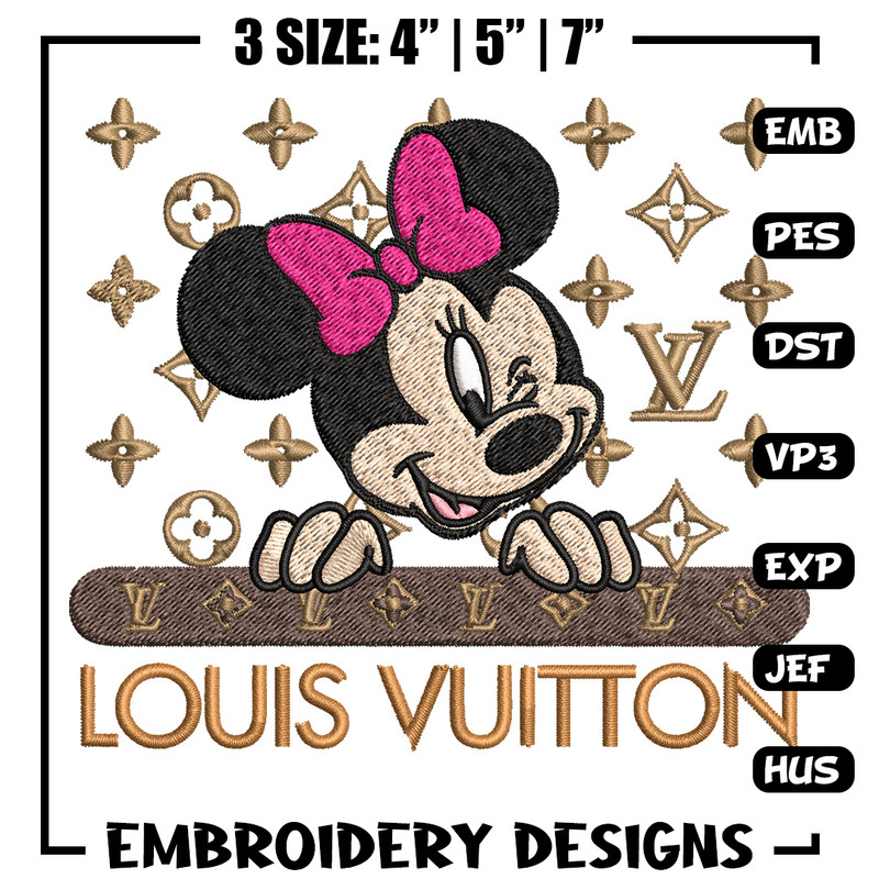 Minnie louis vuitton Embroidery Design, Lv Embroidery, Brand Embroidery, Logo shirt, Embroidery File, Digital download.jpg