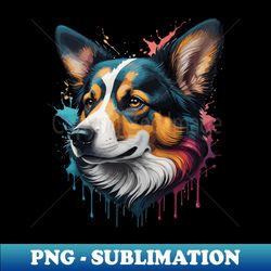 Art of cute dog colorful - PNG Transparent Sublimation Design - Spice Up Your Sublimation Projects