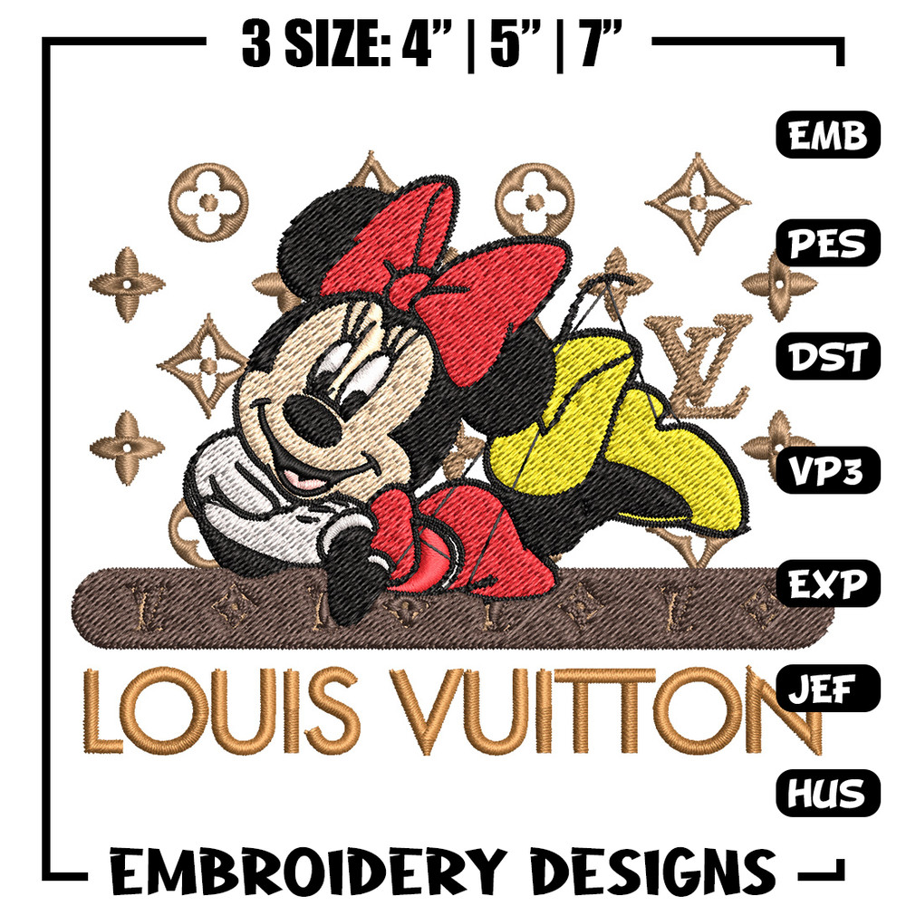 Minnie louis vuitton Embroidery Design, Lv Embroidery, Embroidery File, Brand Embroidery, Logo shirt, Digital download.jpg