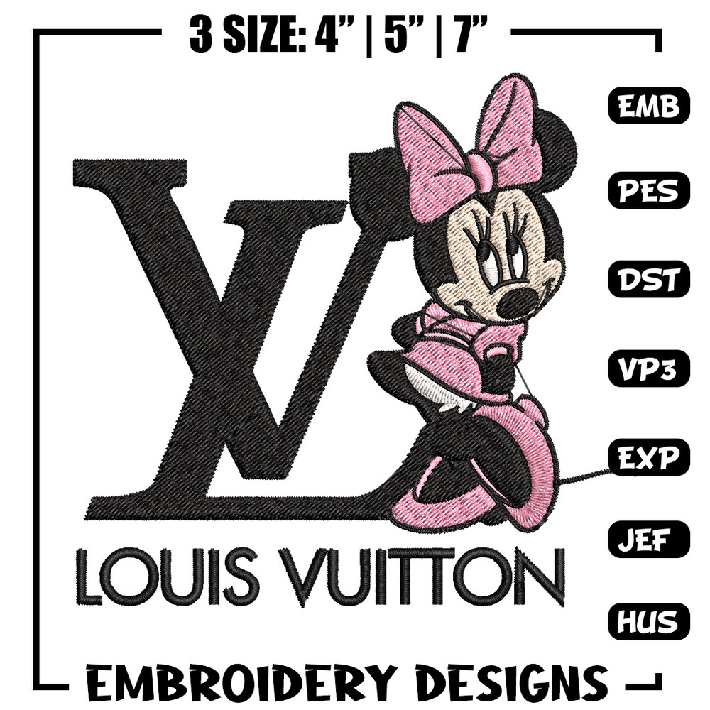 Minnie louis vuitton Embroidery Design, Lv Embroidery, Embroidery File, Disney Embroidery, Logo shirt, Digital download.jpg