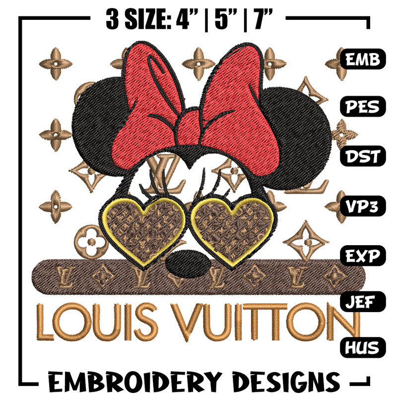 Minnie love lv Embroidery Design, Lv Embroidery, Embroidery File, Brand Embroidery, Logo shirt, Digital download.jpg
