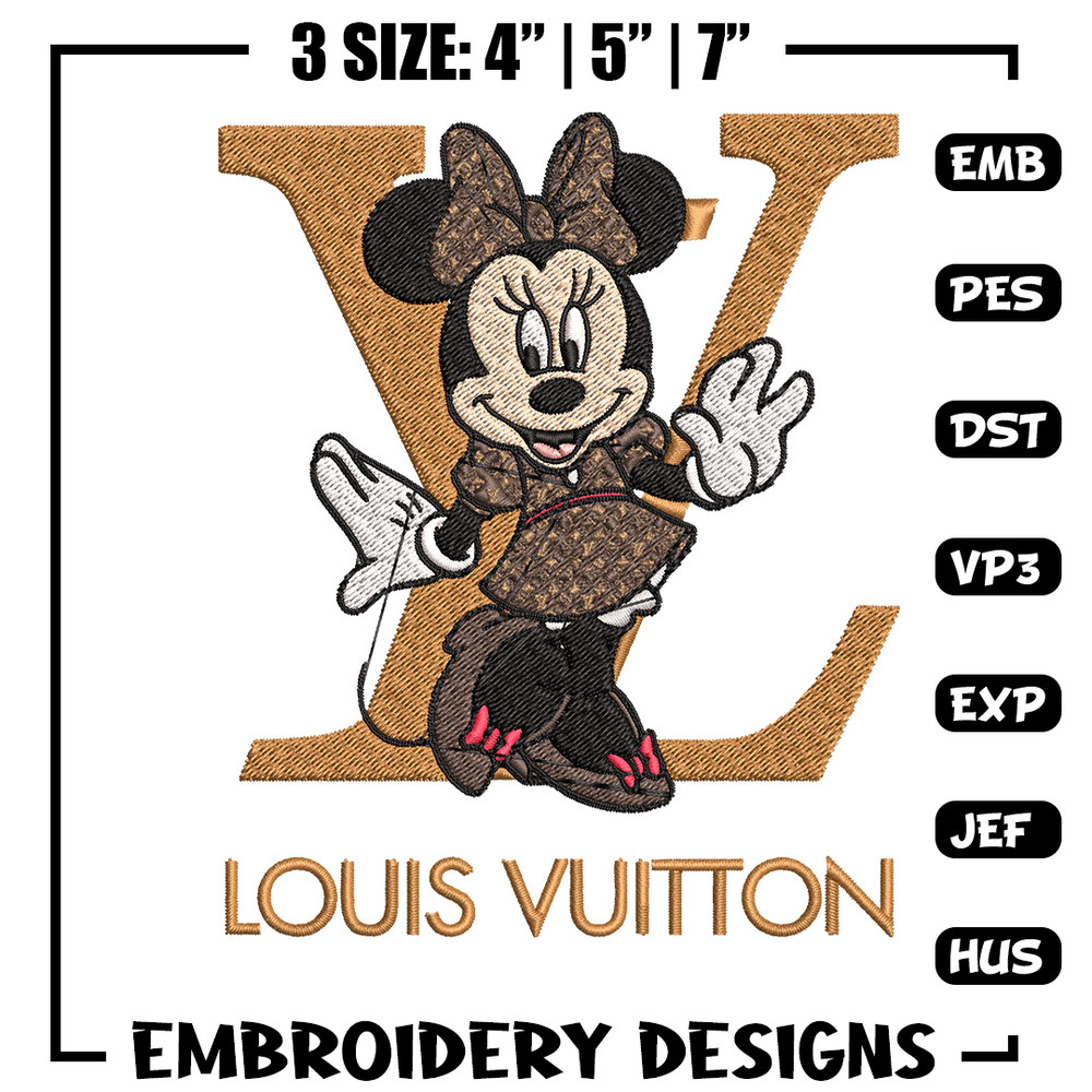 Minnie smile lv Embroidery Design, Lv Embroidery, Embroidery File, Brand Embroidery, Logo shirt, Digital download.jpg