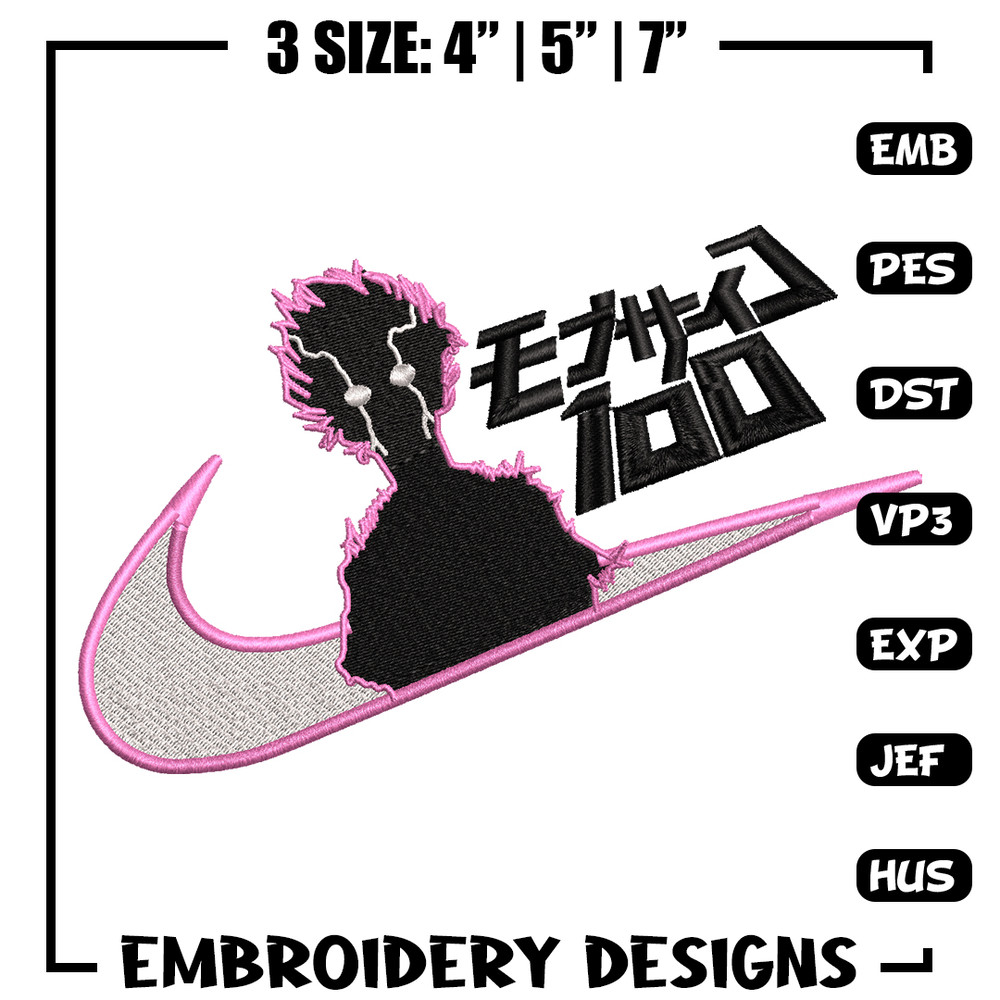 Mob Psycho Nike embroidery design, Mob Psycho 100 embroidery, Nike design, anime design, anime shirt, Digital download.jpg