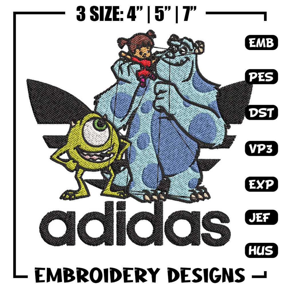Monster disney Embroidery Design, Adidas Embroidery, Brand Embroidery, Embroidery File,Logo shirt,Digital download.jpg