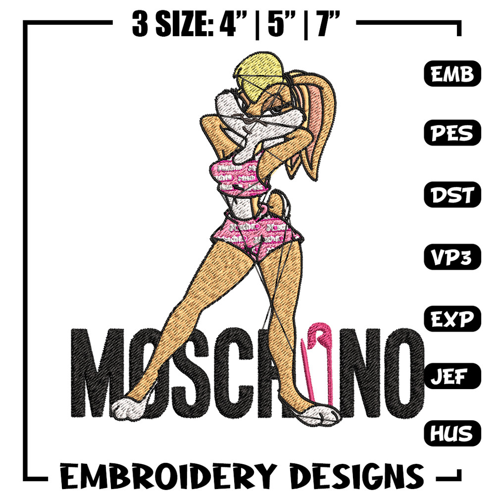 Moschino Milano Lola Bunny Embroidery design, Lola Bunny Embroidery, cartoon design, Embroidery File, Instant download..jpg