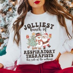 respiratory therapist sweatshirt, funny rt christmas sweater, jolliest rt, funny christmas sweater, pulmonologist, thera
