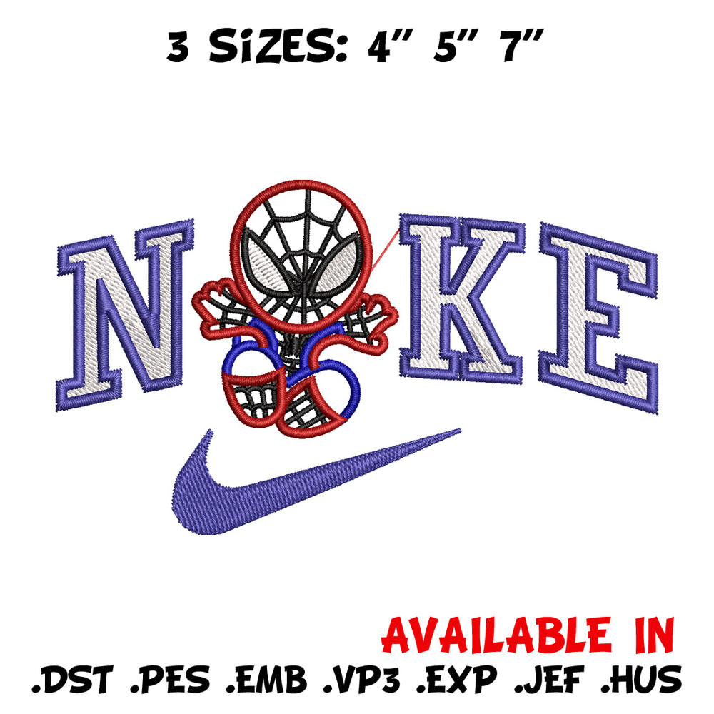 Nike spiderman embroidery design, Marvel embroidery, Nike design, Embroidery file,Embroidery shirt, Digital download.jpg