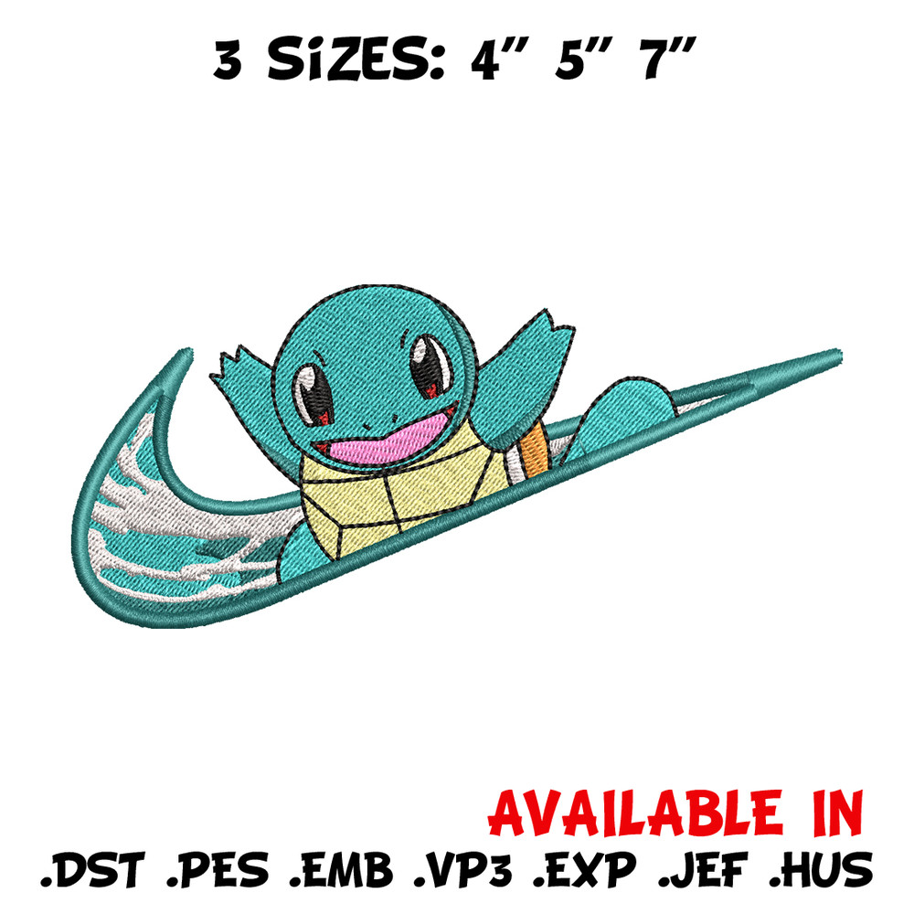 Nike Squirtle embroidery design, Pokemon embroidery, Nike design, anime design, anime shirt, Digital download.jpg