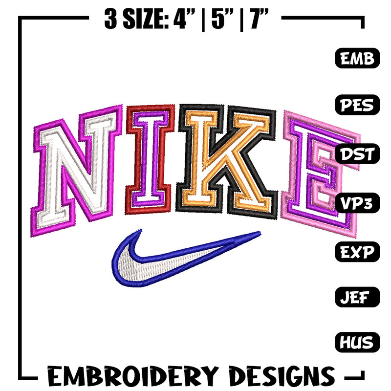 Nike color embroidery design, Nike embroidery, Nike design, Embroidery shirt, Embroidery file,Digital download.jpg