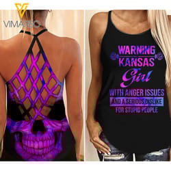 kansas girl criss-cross open back camisole tank top mar-dt17