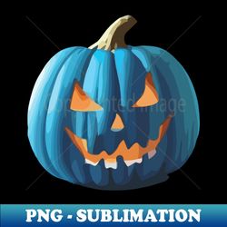 Blue halloween pumpkins - High-Resolution PNG Sublimation File - Enhance Your Apparel with Stunning Detail