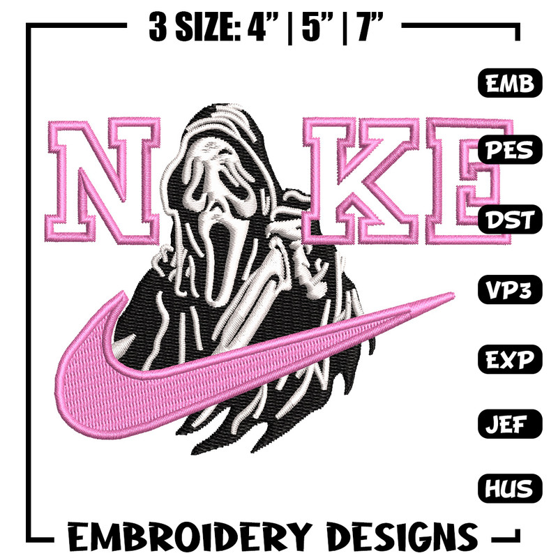 Nike ghost embroidery design, Horror embroidery, Nike design, Embroidery shirt, Embroidery file, Digital download.jpg