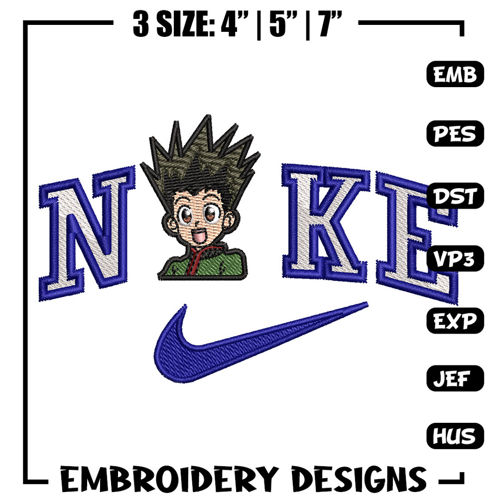 Nike gon embroidery design, Hunter x hunter embroidery, Nike design,Embroidery file,Embroidery shirt,Digital download.jpg
