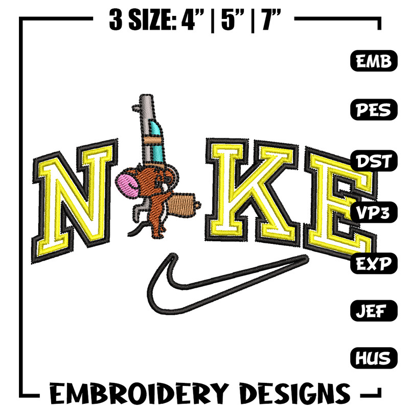 Nike jerry embroidery design, Tom jerry embroidery, Nike design, Embroidery shirt, Embroidery file,Digital download.jpg
