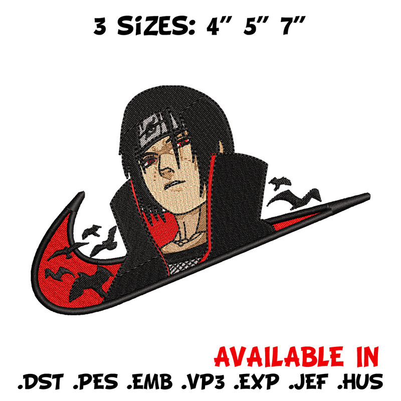 Nike x Itachi V2 embroidery design, Naruto embroidery, Nike design, anime design, anime shirt, Digital download.jpg