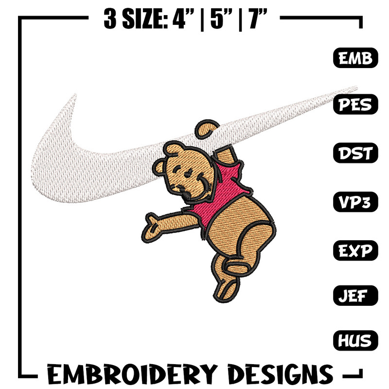 Nike pooh embroidery design, Disney pooh embroidery, Nike design, Embroidery shirt, Embroidery file, Digital download.jpg