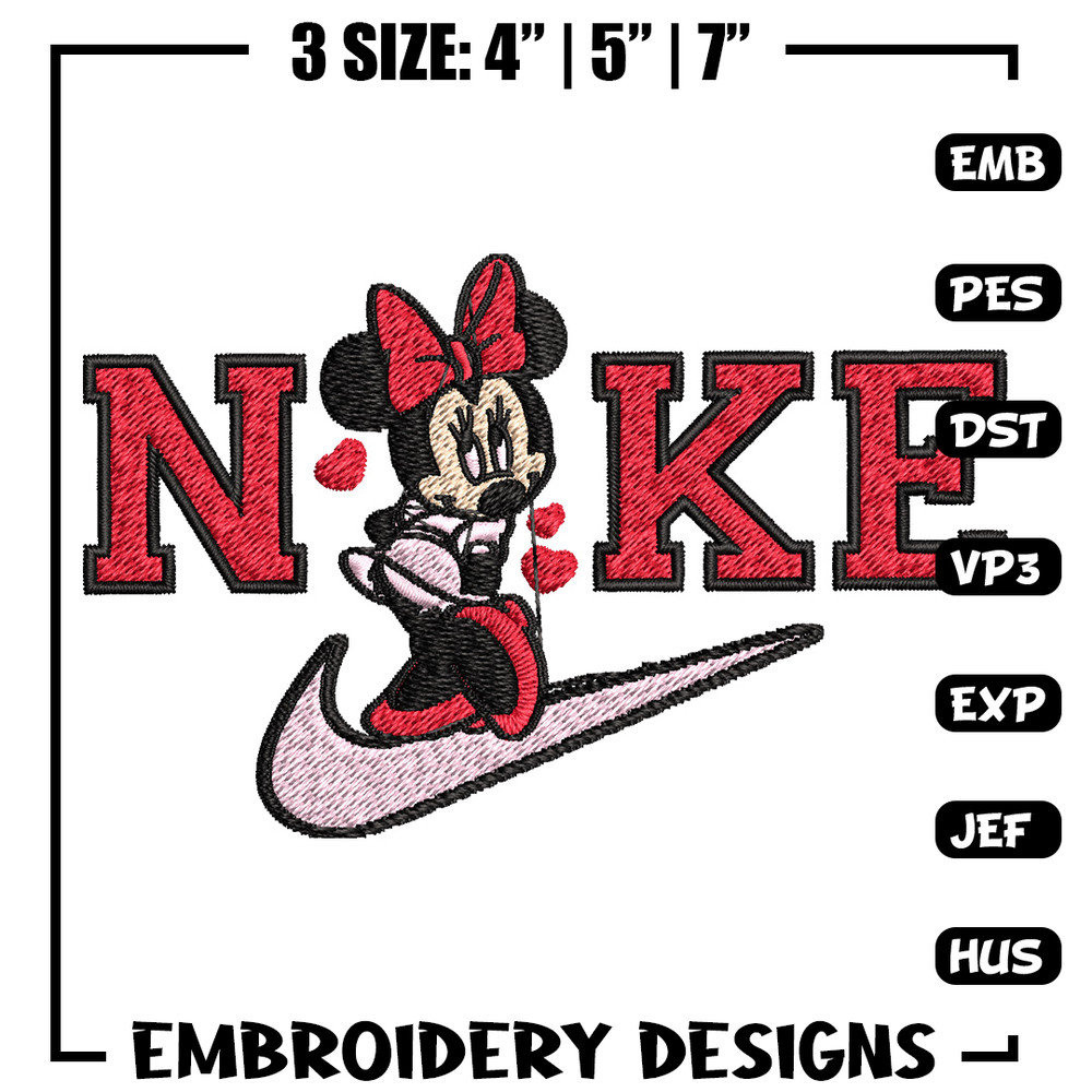 Nike red minnie Embroidery Design, Brand Embroidery, Nike Embroidery, Embroidery File, Logo shirt, Digital download.jpg