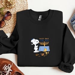 snoopy hanukkah vintage sweatshirt, snoopy hanukkah crewneck pullover, trendy hanukkah sweatshirt, cute snoopy hanukkah