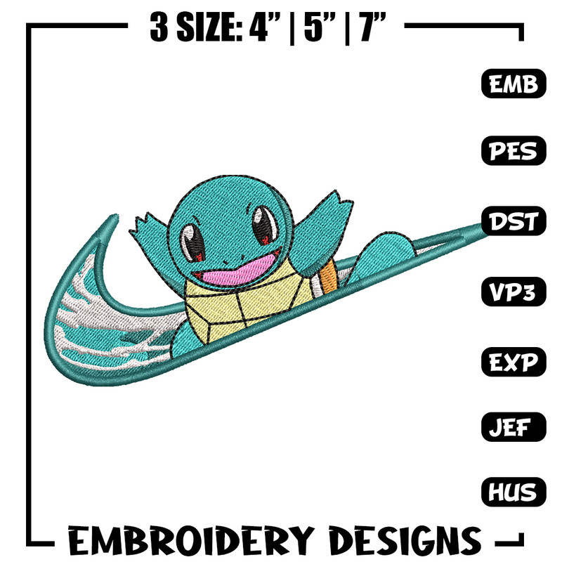 Nike Squirtle embroidery design, Pokemon embroidery, Nike design, anime design, anime shirt, Digital download.jpg