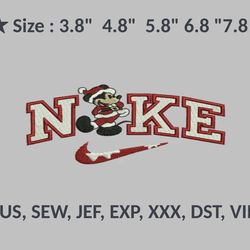 nike mickey snow embroidery file, christmas embroidery files, machine embroidery