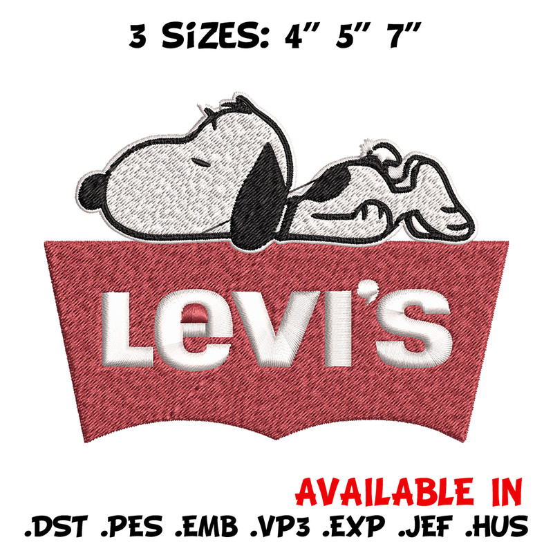 Snoopy Levi's Embroidery design, Snoopy Levi's Embroidery, cartoon design, Embroidery File, Digital download..jpg