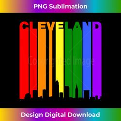 Cleveland Ohio LGBTQ Gay Pride Rainbow Skyline - Contemporary PNG Sublimation Design - Chic, Bold, and Uncompromising