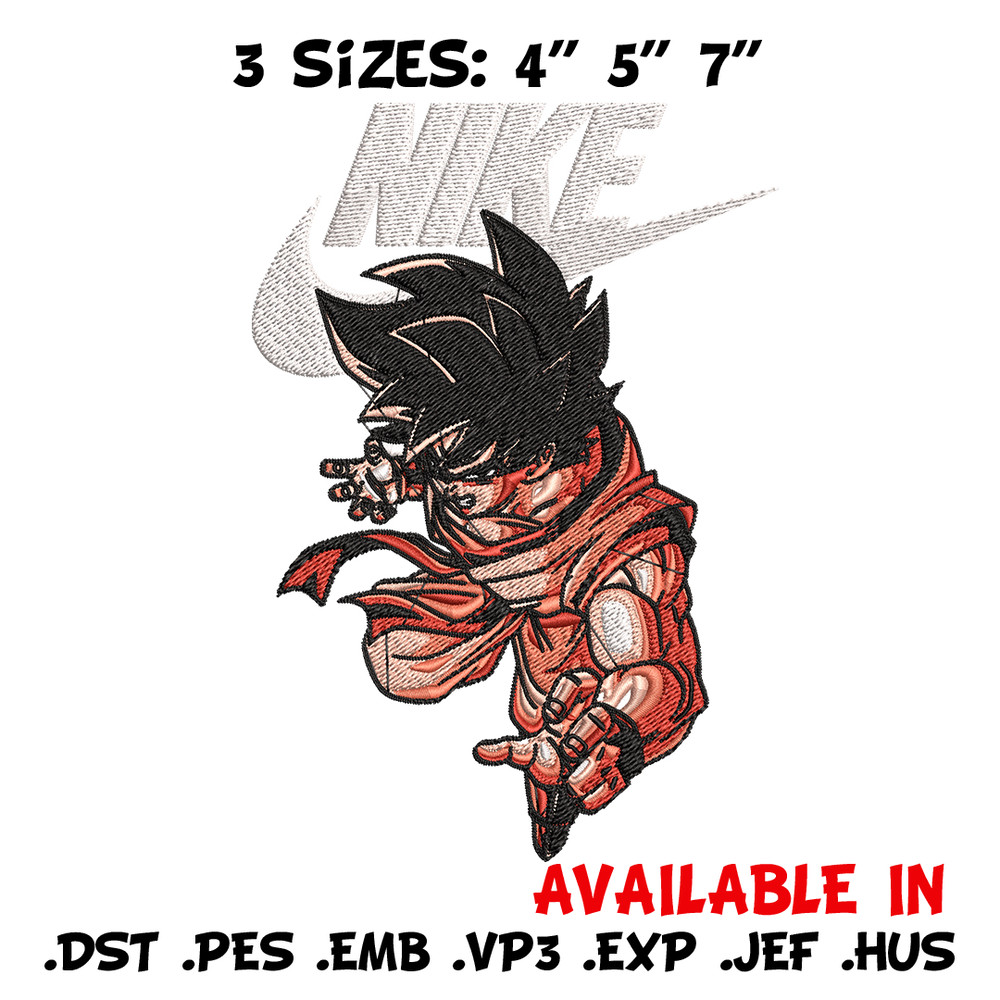 Son Goku Nike Embroidery design, Dragon ball Embroidery, Nike design, anime shirt, Embroidery file, Instant download.jpg