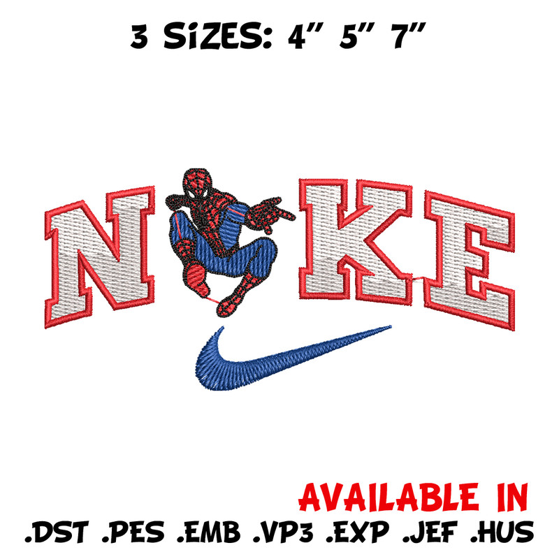spaiderman nike embroidery design, spaiderman embroidery, logo design, logo shirt, digital download.jpg