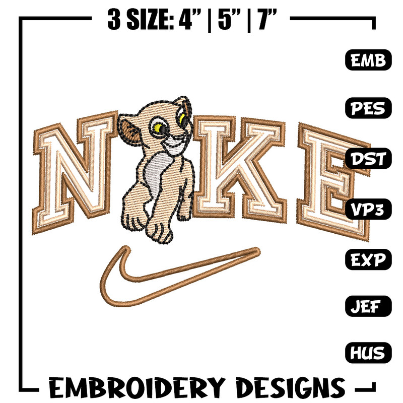 Nike tiger embroidery design, Lion king embroidery, Nike design,Embroidery file,Embroidery shirt,Digital download.jpg
