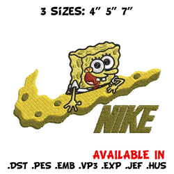 spongebob nike embroidery design, nike embroidery, brand embroidery, embroidery file, logo shirt, digital download