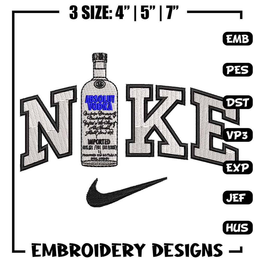 Nike vodka embroidery design, Vodka embroidery, Nike design, Embroidery shirt, Embroidery file, Digital download.jpg