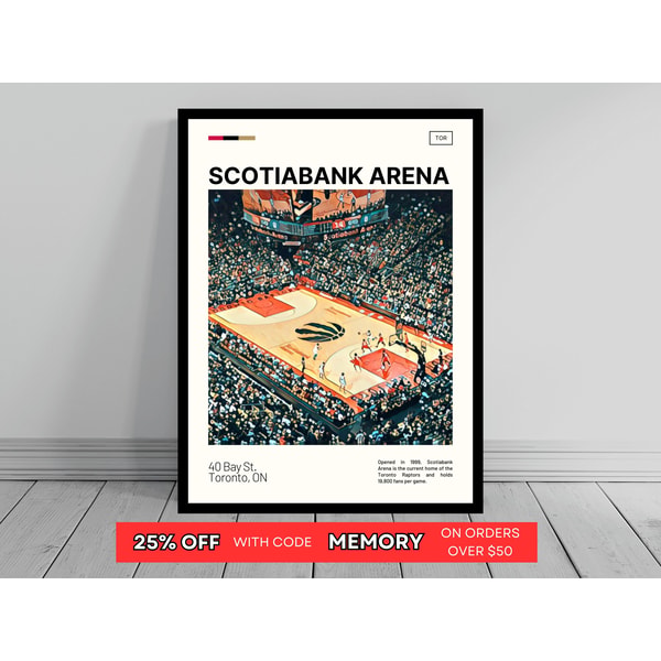 90s Raptors Poster Scotiabank Arena Toronto Raptors Poster NBA Art NBA Arena Po - Inspire ...