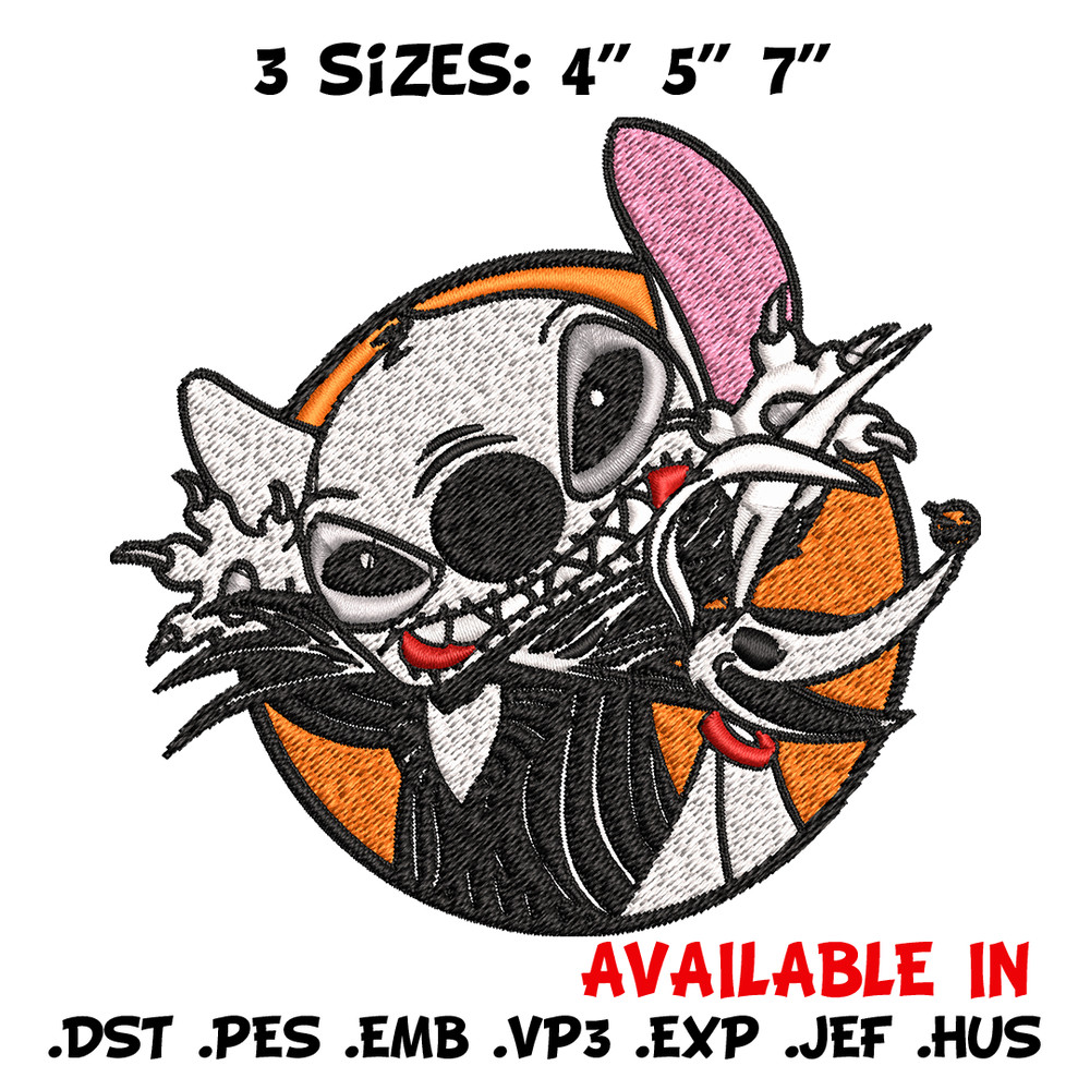 Stitch Jack Skellington Embroidery design, Halloween Embroidery, Embroidery File, cartoon design, Digital download..jpg